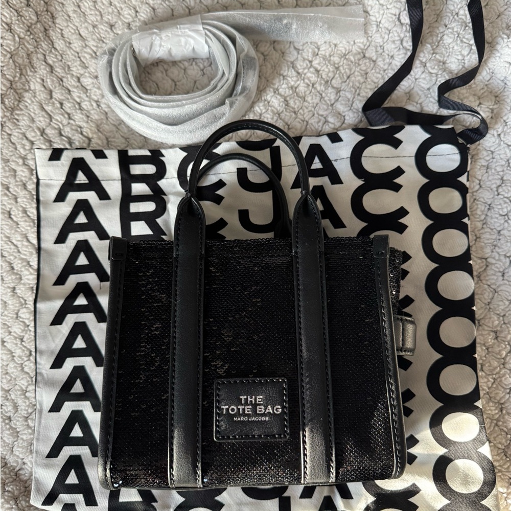 Marc Jacobs The Tote Bag - Black Sequin Mini